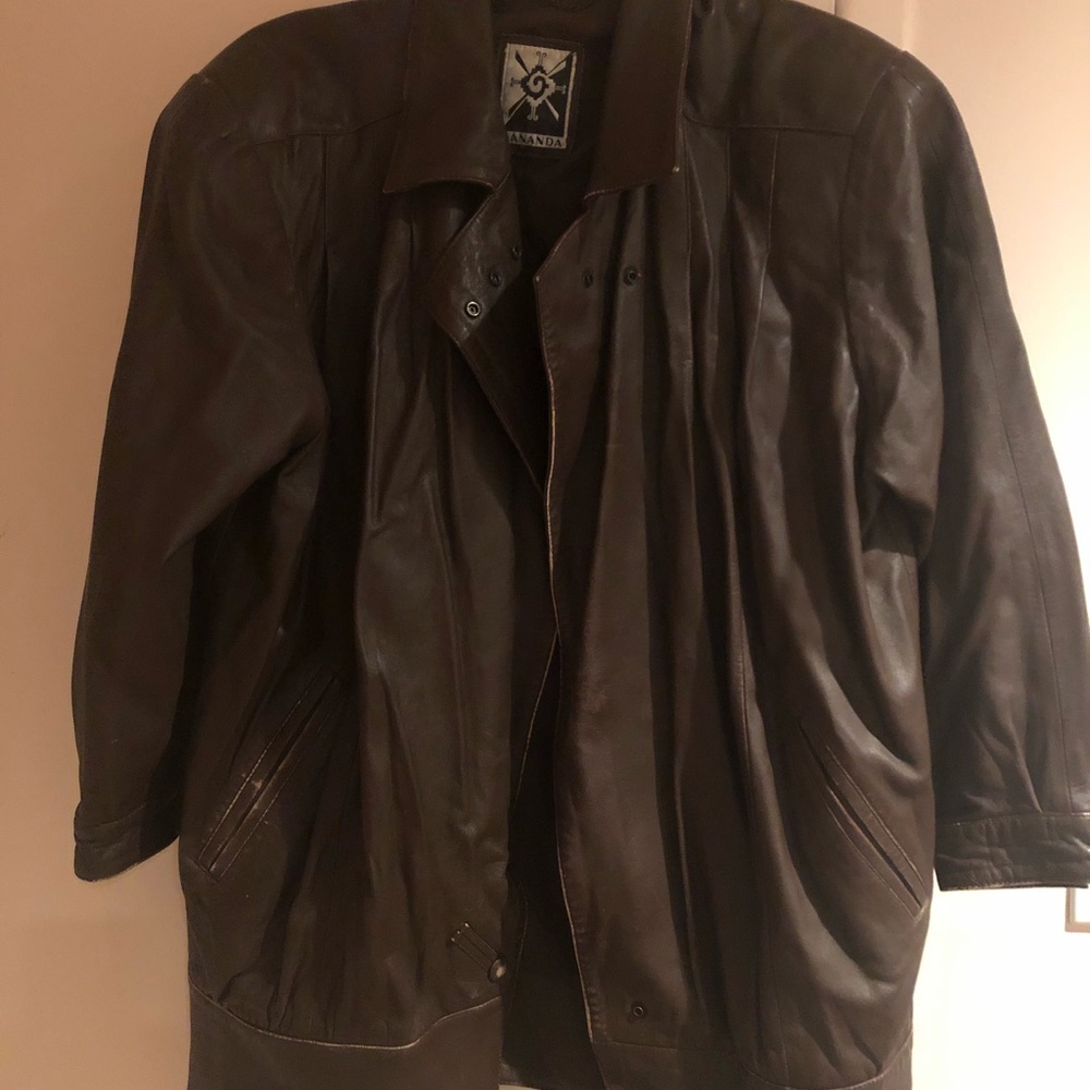 womens brown vintage leather jacket
